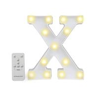 Luci a LED con telecomando, dimmer e timer, insegna luminosa con numeri e lettere dell'alfabeto per la decorazione da parete della camera da letto, luci a batteria per matrimoni, compleanni (X)