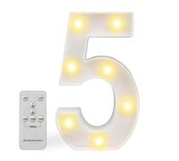 Luci a LED con telecomando, dimmer e timer, insegna luminosa con numeri e lettere dell'alfabeto per la decorazione da parete della camera da letto, luci a batteria per matrimoni, compleanni (5)