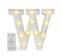 Luci a LED con telecomando, dimmer e timer, insegna luminosa con numeri e lettere dell'alfabeto per la decorazione da parete della camera da letto, luci a batteria per matrimoni, compleanni (W)