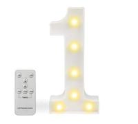 Luci a LED con telecomando, dimmer e timer, insegna luminosa con numeri e lettere dell'alfabeto per la decorazione da parete della camera da letto, luci a batteria per matrimoni, compleanni (1)