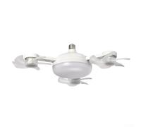 Luci a LED creative E27, ventilatori da soffitto con luci e telecomando, luce moderna per camera da letto, silenziosa e dimmerabile piccola plafoniera (tre teste)