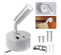 Luci a LED da 12V per Camper,Luce Lettura Con Interfaccia USB e USB-C,illuminazione LED Camper Tre Effetti Luminosi,Applique Camera da Letto Può 365°Ruotare,Adatto per Testate del Letto,Camper o Yacht