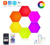Luci a Led esagonali Decorative RGBIC Tuya Smart WiFi funzionano Alexa e Google