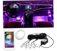 Luci a LED per auto, potenza di sigaro L'illuminazione ambientale, tonificazione infinita, dimmerabile, cambiamento di risposta del suono, modifica della lunghezza, funzionamento dello smartphone