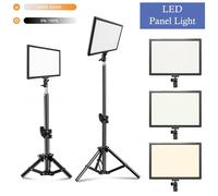 Luci a LED per fotografia da 14 pollici Pannello grande Illuminazione dimmerabile Studio fotografico Lampada di riempimento per flusso live Tre colori con treppiede