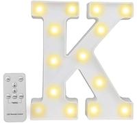 Luci A LED per Lettere, Segno di Lettere Marquee Dell'alfabeto Segno di Luci Numeriche A LED con Telecomando per Luce Notturna, K, M