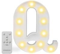 Luci A LED per Lettere, Segno di Lettere Marquee Dell'alfabeto Segno di Luci Numeriche A LED con Telecomando per Luce Notturna, Q, M