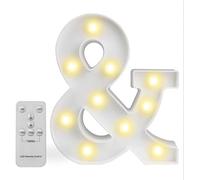 Luci A LED per Lettere, Segno di Lettere Marquee Dell'alfabeto Segno di Luci Numeriche A LED con Telecomando per Luce Notturna, &, M
