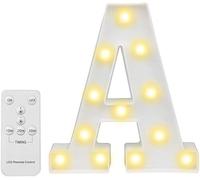 Luci A LED per Lettere, Segno di Lettere Marquee Dell'alfabeto Segno di Luci Numeriche A LED con Telecomando per Luce Notturna, A, M
