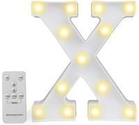 Luci A LED per Lettere, Segno di Lettere Marquee Dell'alfabeto Segno di Luci Numeriche A LED con Telecomando per Luce Notturna, X, M