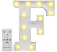 Luci A LED per Lettere, Segno di Lettere Marquee Dell'alfabeto Segno di Luci Numeriche A LED con Telecomando per Luce Notturna, F, M