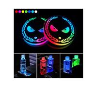 Luci a LED per portabicchieri da auto,2 PCS Sottobicchieri per auto con 7 colori di luce luminescente, tappetino a LED per l'automobile Decorazione Atmosfera Luce