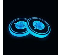 Luci a LED per portabicchieri dell'auto, confezione da 2 sottobicchieri illuminati impermeabili con illuminazione ambientale che cambia colore in 7 colori, ricaricabile tramite USB, per interni del