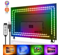 Luci a LED per TV Striscia LED con controllo a 3 tasti Luci a nastro USB 5V per retroilluminazione TV Decorazione per feste a casa Nastro flessibile