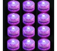 Luci a LED sommergibili, impermeabili, senza fiamma, alimentate a batteria, piccole luci a LED per vaso, fontana, piscina, centrotavola per matrimoni, decorazioni per feste, confezione da 12