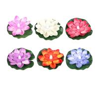 Luci a Piscina Galleggiante 6pcs Decoro Floreale Loto 3.9 '' Fiori galleggianti a Batteria Lampada a Loto Acqua Acqua attivata Lily Piscina luci per Decorazioni per Stagno, Stagno