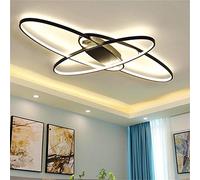 Luci a soffitto a filo montare la camera da letto per camera da pranzo in camera da pranzo Dimmettibile con lampadario ovale a 3 progetti ovale per il bagno di illuminazione da bagno l80*w45cm/nero/a