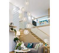 Luci a Sospensione, 6 luci Villa Scale a soffitto Alto a Sospensione a Spirale Chiaro a chilo lampadario Lungo lampadario Soggiorno Ristorante lampadario Palla di Vetro del lampadario 30x150 cm