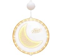 Luci a sospensione a forma di luna 3D, 24 cm, bianco caldo, materiale acrilico, alimentato a batteria, decorazione Ramadan Kareem, per interni, Eid Islam Mubarak