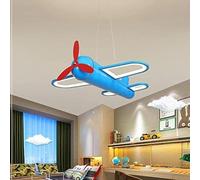 Luci A Sospensione A LED per Camera da Letto per Bambini Ad Altezza Regolabile, Lampada A Sospensione per Bambini per Aerei di Design Artistico, Luce Creativa per La Cam, Blue Warm Light, 60CM