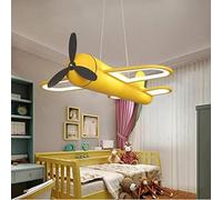 Luci A Sospensione A LED per Camera da Letto per Bambini Ad Altezza Regolabile, Lampada A Sospensione per Bambini per Aerei di Design Artistico, Luce Creativa per La Cam, Yellow White Light, 46CM