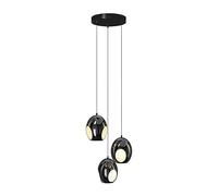 Luci a Sospensione, lampadario a LED Moderno di metà secolo di metà secolo - Luce a Sospensione in Metallo Nero Compatibile con l'isola della Cucina. Un Ciondolo a soffitto Industriale a 3 luci