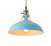 Luci a sospensione moderna a sospensione ida lampadari in metallo giallo vintage industriale con ombra a cupola isola da cucina a 1 luci per la camera da pranzo caffetteria camera da letto (blu)