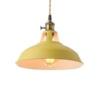 Luci a sospensione moderna a sospensione industriali lampadari in metallo giallo vintage vintage con ombra a cupola isola da cucina da fattoria a 1 luci per la camera da pranzo Cafe camera da letto