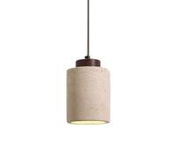 Luci a sospensione moderna Lampada a sospensione di pietra naturale Lampada in legno BEIGE LAMPAGNO PICCOLA Picchia industriali per il letto da pranzo da pranzo dell'isola da cucina (Noce Long)