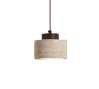 Luci a sospensione moderna Lampada a sospensione in pietra naturale Lampada in legno BEIGE LAMPAGNO PICCOLA Picchia industriali per il letto da tavolo da pranzo dell'isola da cucina (noce corta)