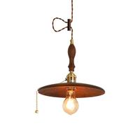 Luci a sospensione moderna Lampada in legno retrò a ciondolo a ciondolo a catena in ottone Lights Mini Vintage Kitchen Isola Lampada a soffitto regolabile Farmhouse in legno in legno massiccio in