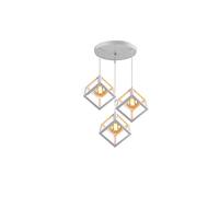 Luci a Sospensione per l'isola della Cucina, Ferro battuto 3 Teste Lampada sospesa e27 Combinazione Lampada a Sospensione Bianca per Cucina Soggiorno Camera da Letto studiare Il corridoio del