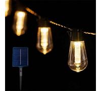 Luci a stringa a energia solare a LED impermeabili IP65 per decorazione natalizia all'aperto, ghirlanda retrò per vacanze, adatta per cortile, campeggio, vacanze, matrimonio e decorazione per feste. L