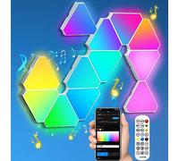 Luci a triangoli a LED per installazione di gioco, pannello LED Smart Home da parete RGBIC lampada da parete con piastre da parete funziona con Alexa Google Assistant, decorazione per camera da gioco
