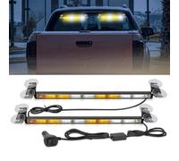 Luci a ventosa per auto,2 PCS Striscia luminosa stroboscopica,Striscia,stroboscopica IP67,23 modalità flash,Cavo di alimentazione da 4,5 m,Bianco e giallo,Per auto, camion, trattori, ecc.