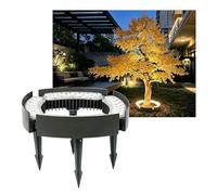 Luci Ad Anello per Alberi Esterni Luce per albero ad anello da esterno con picchetto da terra, LED colorato IP65 Impermeabile Palma Colonne romane Faretti paesaggistici illuminanti(Cool White,4 Packs)