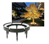 Luci Ad Anello per Alberi Esterni Luce per albero ad anello da esterno con picchetto da terra, LED colorato IP65 Impermeabile Palma Colonne romane Faretti paesaggistici illuminanti(Cool White,6 Packs)