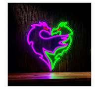 Luci al Neon Da Parete Cuore Drago Insegna Al Neon Luce A LED Dimmerabile Per Camera Da Letto Soggiorno Club Bar Man Cave Decorazione Della Parete 15.75inx14.17in