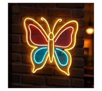 Luci al Neon Da Parete Insegna Al Neon A Forma Di Farfalla Con Insetti, Per La Casa, La Camera Dei Bambini, Le Feste, L'arte Della Parete, La Luce Con Interruttore Dimmer USB, 38cm