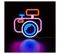 Luci al Neon Da Parete Insegna Al Neon A LED Con Telecamera, Per Insegne Luminose Per Camera Da Letto, Cameretta Dei Bambini, Bar, Decorazioni Per Feste Di Matrimonio 22.7cm×23.2cm