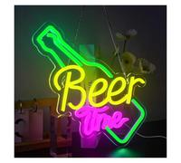 Luci al Neon Da Parete Insegna Al Neon "Beer Time" Alimentata Tramite USB Per Bar, Famiglie, Caverne, Feste, Club, Ristoranti, Lampade Decorative 32cmх32cm
