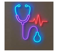 Luci al Neon Da Parete Insegna Al Neon Con Stetoscopio, Lampade A LED Per Ospedale, Clinica Medica, Dottore, Pediatra, Decorazione Da 40cm(B)