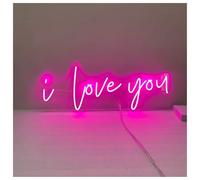 Luci al Neon Da Parete Insegna Al Neon I Love You, Lettere Luminose Adatte Per Essere Appese A Porte, Pareti E Balconi 22.9cmx60.9cm(UN)