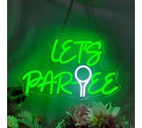 Luci al Neon Da Parete Insegna Al Neon Let's Par Tee Con Luce Dimmerabile USB Per Insegne Luminose Da Golf, Negozi Di Articoli Sportivi, Palestre, Feste, 40cmx24.4cm