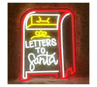 Luci al Neon Da Parete Insegna Al Neon Letters To Santa Con Luce LED Dimmerabile Per La Decorazione Da Parete Di Negozi, Camere Da Letto, Cortili, Bar, Feste, 38cmx30.4cm
