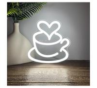 Luci al Neon Da Parete Insegna Al Neon Love, Tazza Da Caffè Con Cuore Per Bar 22,8 Cm X 24 Cm(B)