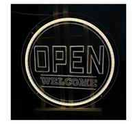 Luci al Neon Da Parete Insegna Al Neon Open Welcome Per Porte E Finestre Aziendali Luce LED Alimentata Tramite USB Per Decorazioni Per Vetrine Di Bar E Negozi 30 Cm × 30 Cm
