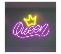 Luci al Neon Da Parete Insegna Al Neon "Regina Con Corona", Con Dimmer USB, Decorazione Da Parete Per Camera Da Letto, Estetica, Per Ragazze, Sala Giochi, 38cm(B)