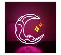 Luci al Neon Da Parete Insegna Luminosa Al Neon A Forma Di Gatto. Amante Dei Gatti, Appassionato Di Decorazioni Per La Casa. Ufficio, Cameretta Dei Bambini 34.1x33cm