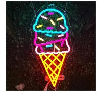 Luci al Neon Da Parete Lettere Di Gelato, Insegne Al Neon, Decorazioni Per Negozi Per Creare Un'atmosfera E Rendere Il Tuo Negozio Più Luminoso 45X22cm